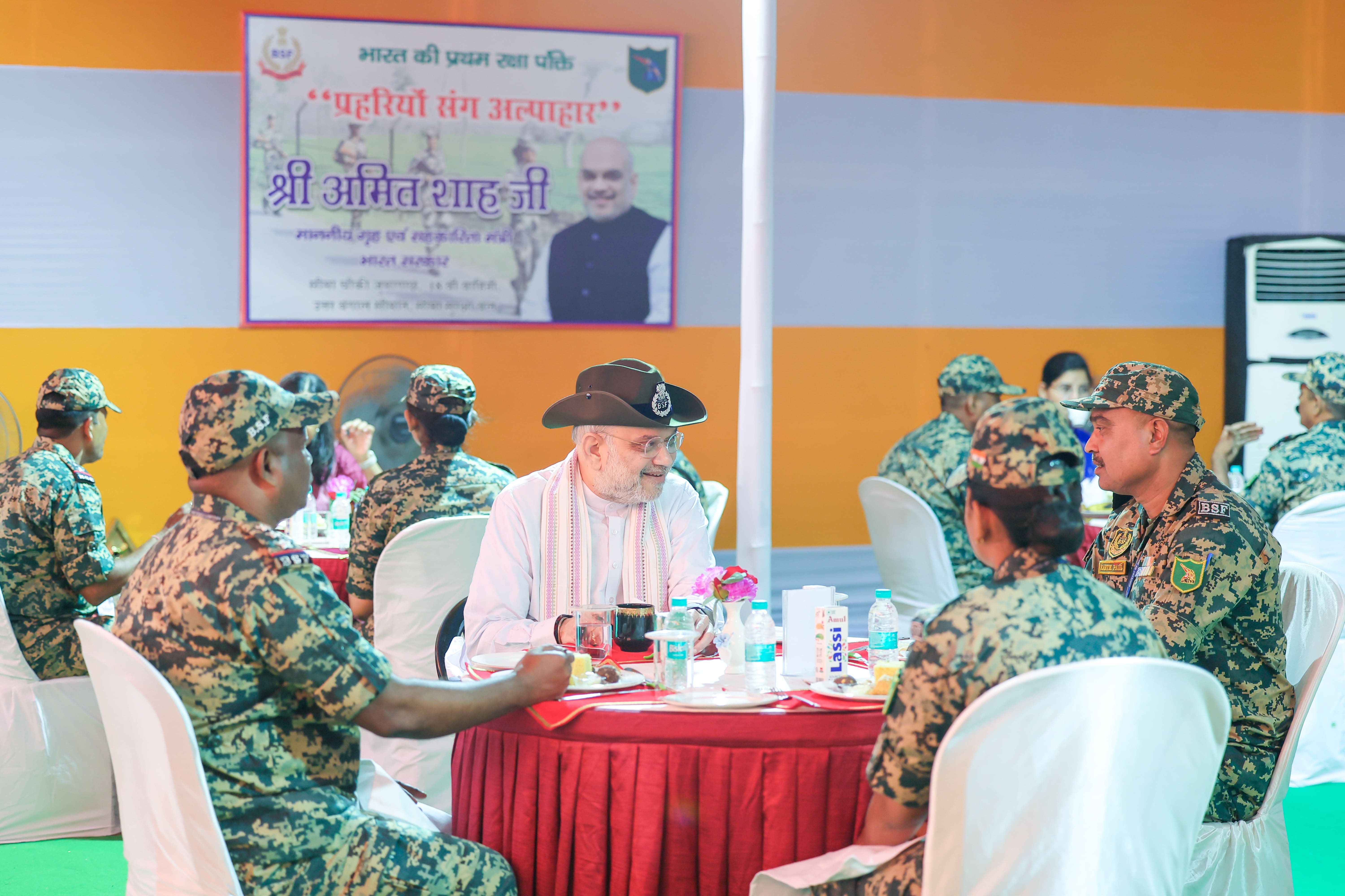 Union Home Minister and Minister of Cooperation Shri Amit Shah inspects indigenous and state-of-the-art technologies designed to further strengthen border security at the Jhumagachh BOP in Siliguri, West Bengal