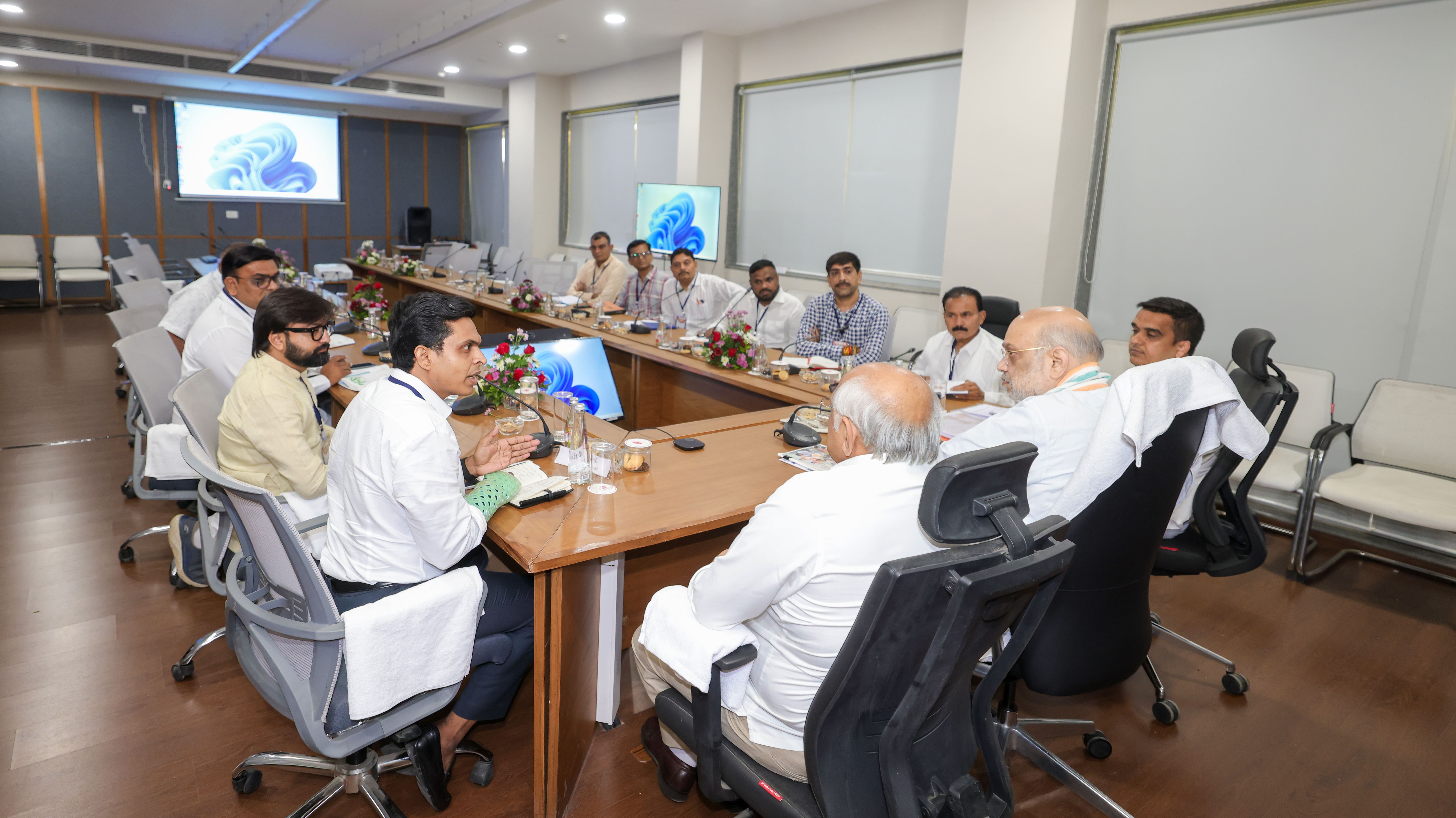 Union Home Minister and Minister of Cooperation Shri Amit Shah took a meeting in Gandhinagar, Gujarat.