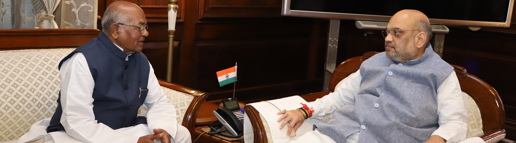 The Governor of Assam Shri Jagdish Mukhi calling upon Union Home Minister Shri Amit Shah in New Delhi on June 14, 2019.