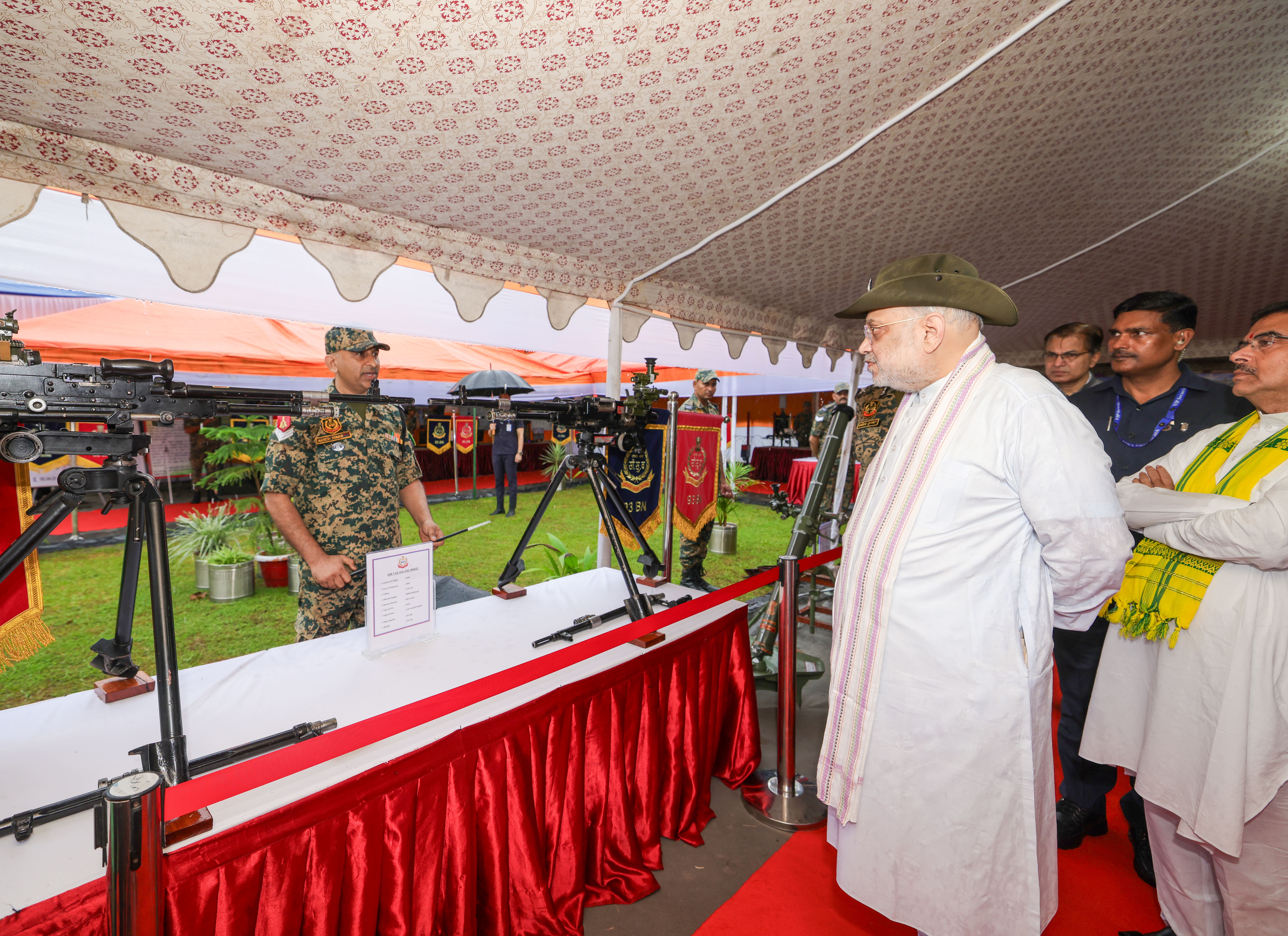 Union Home Minister and Minister of Cooperation Shri Amit Shah inspects indigenous and state-of-the-art technologies designed to further strengthen border security at the Jhumagachh BOP in Siliguri, West Bengal