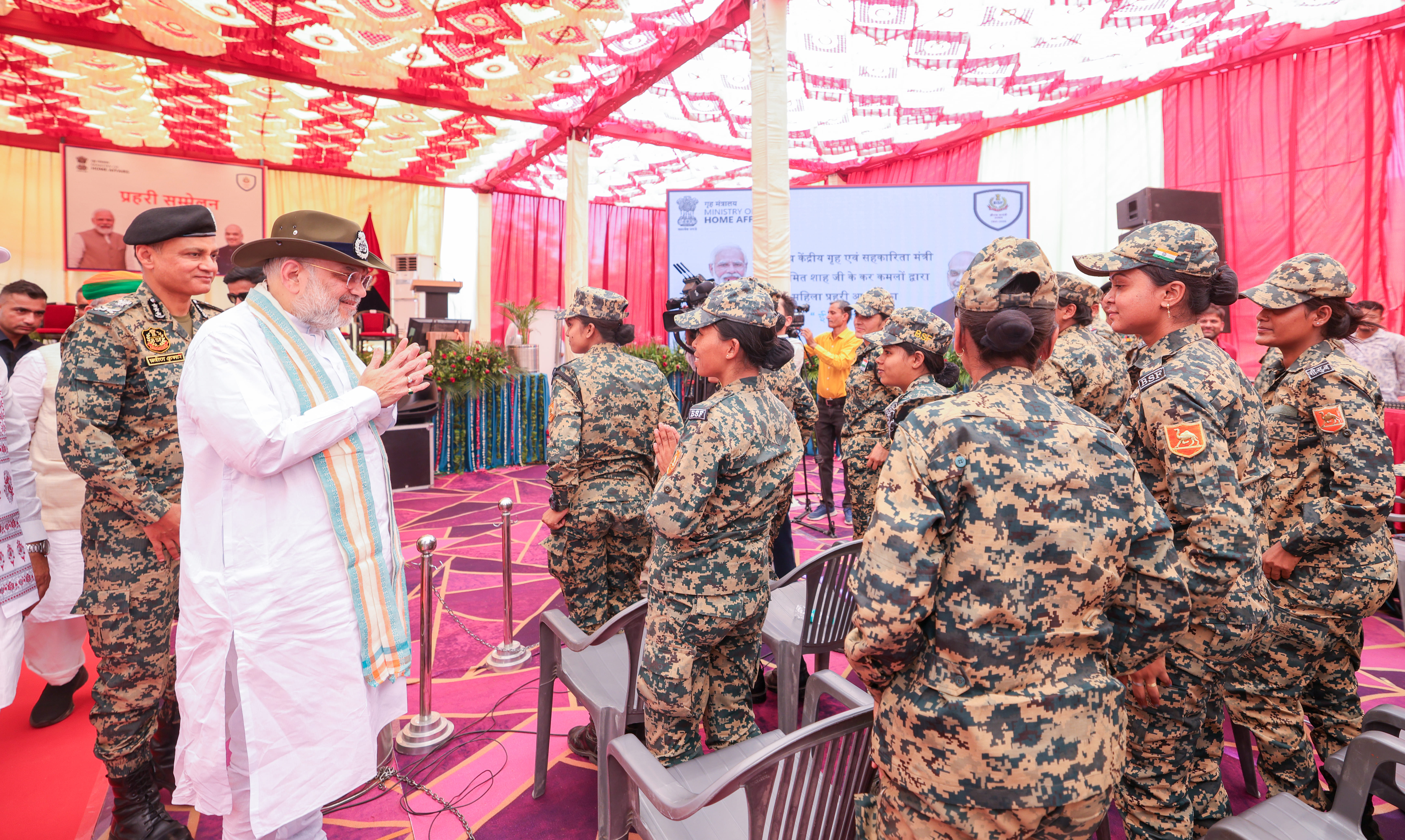 Union Home Minister and Minister of Cooperation Shri Amit Shah interacted with Border Security Force (BSF) at Sanchu Post in Bikaner, Rajasthan