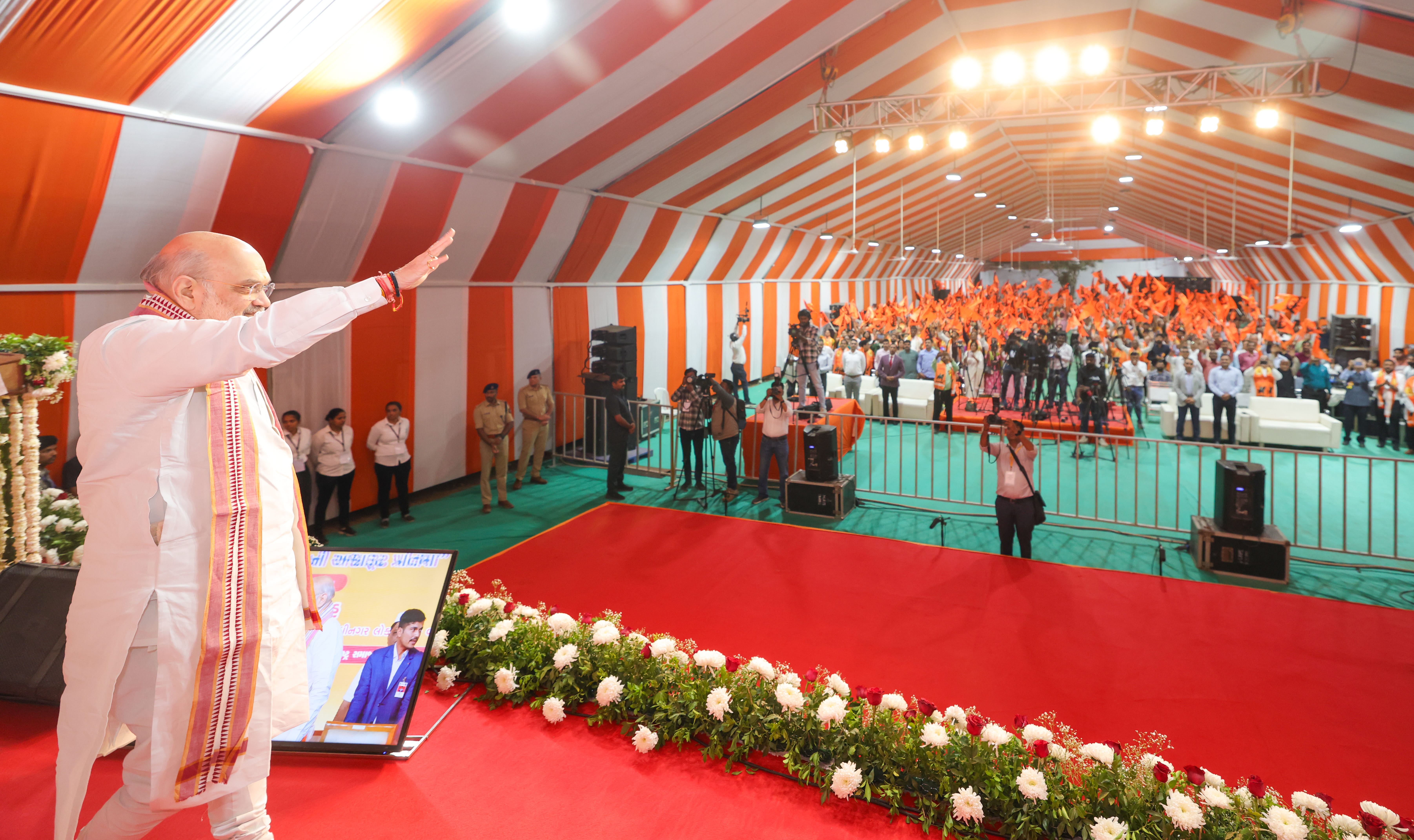 Union Home Minister and Minister of Cooperation, Shri Amit Shah unveiled equestrian statue of Chhatrapati Shivaji Maharaj in Gandhinagar, Gujarat.
