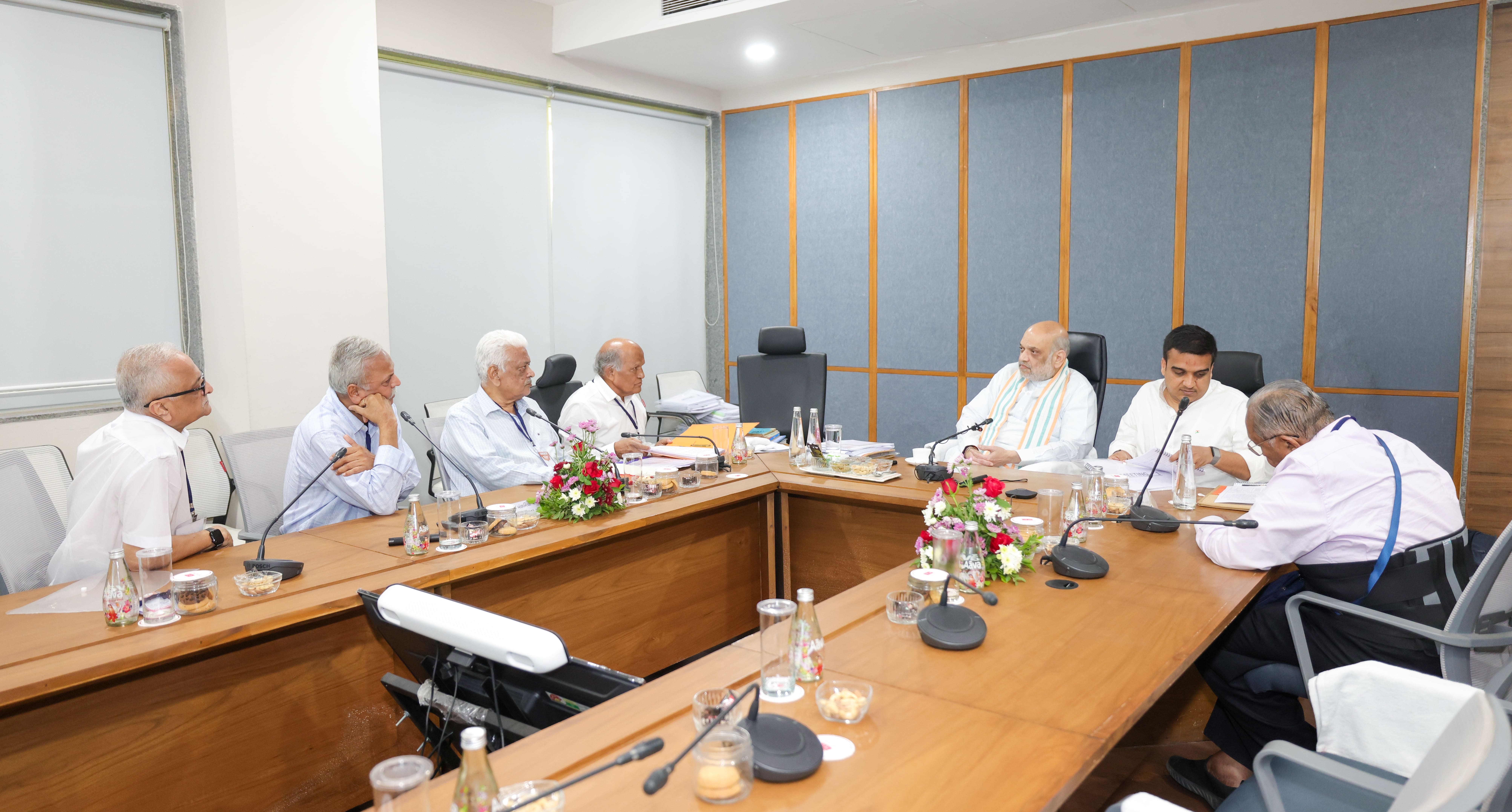 Union Home Minister and Minister of Cooperation Shri Amit Shah reviews the works of Akhand Anand and Sastu Sahitya Mudranalaya Trust in Ahmedabad, Gujarat.