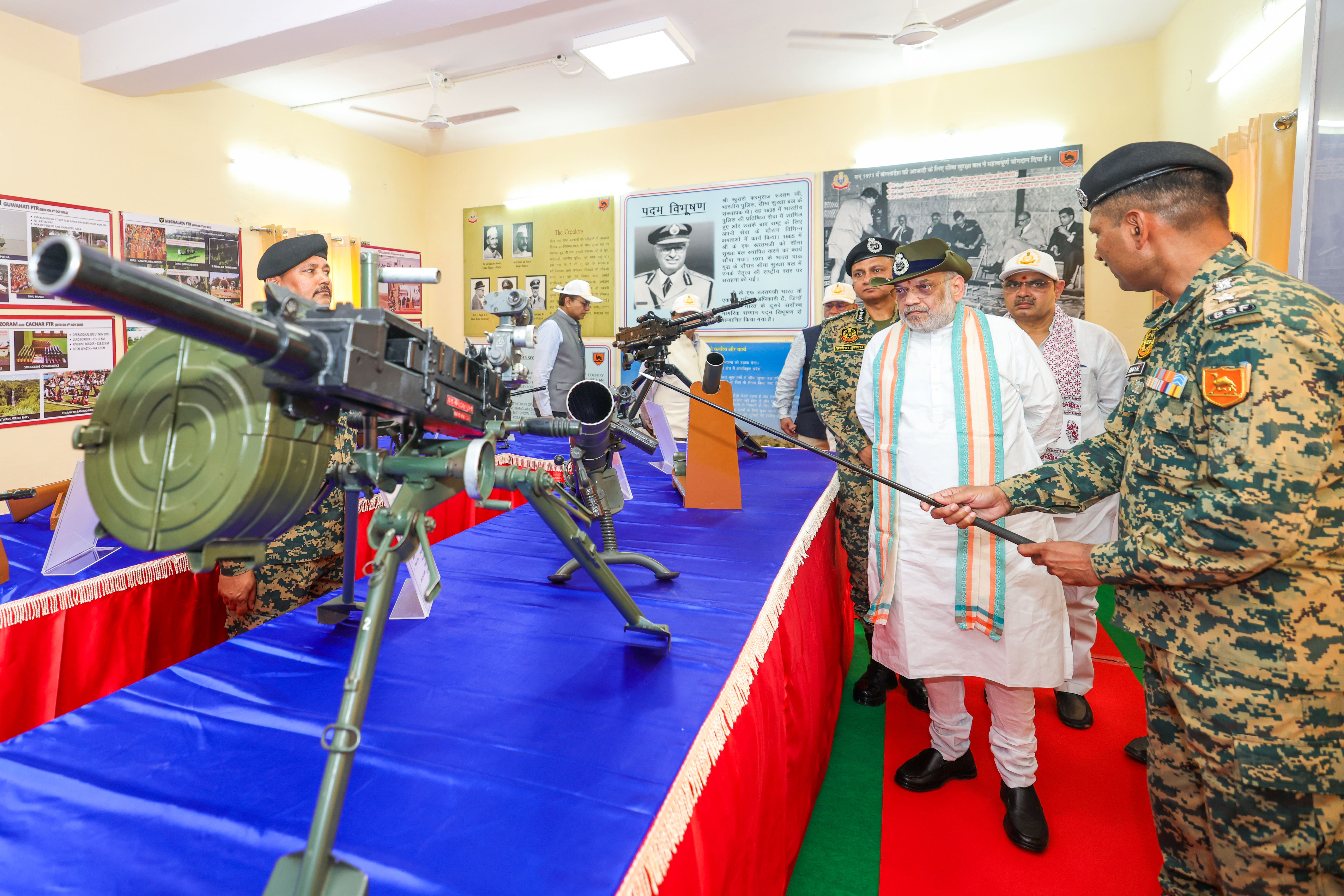 Union Home Minister & Minister of Cooperation Shri Amit Shah Inspected the BSF's cutting-edge weaponry at Sanchu Border Outpost