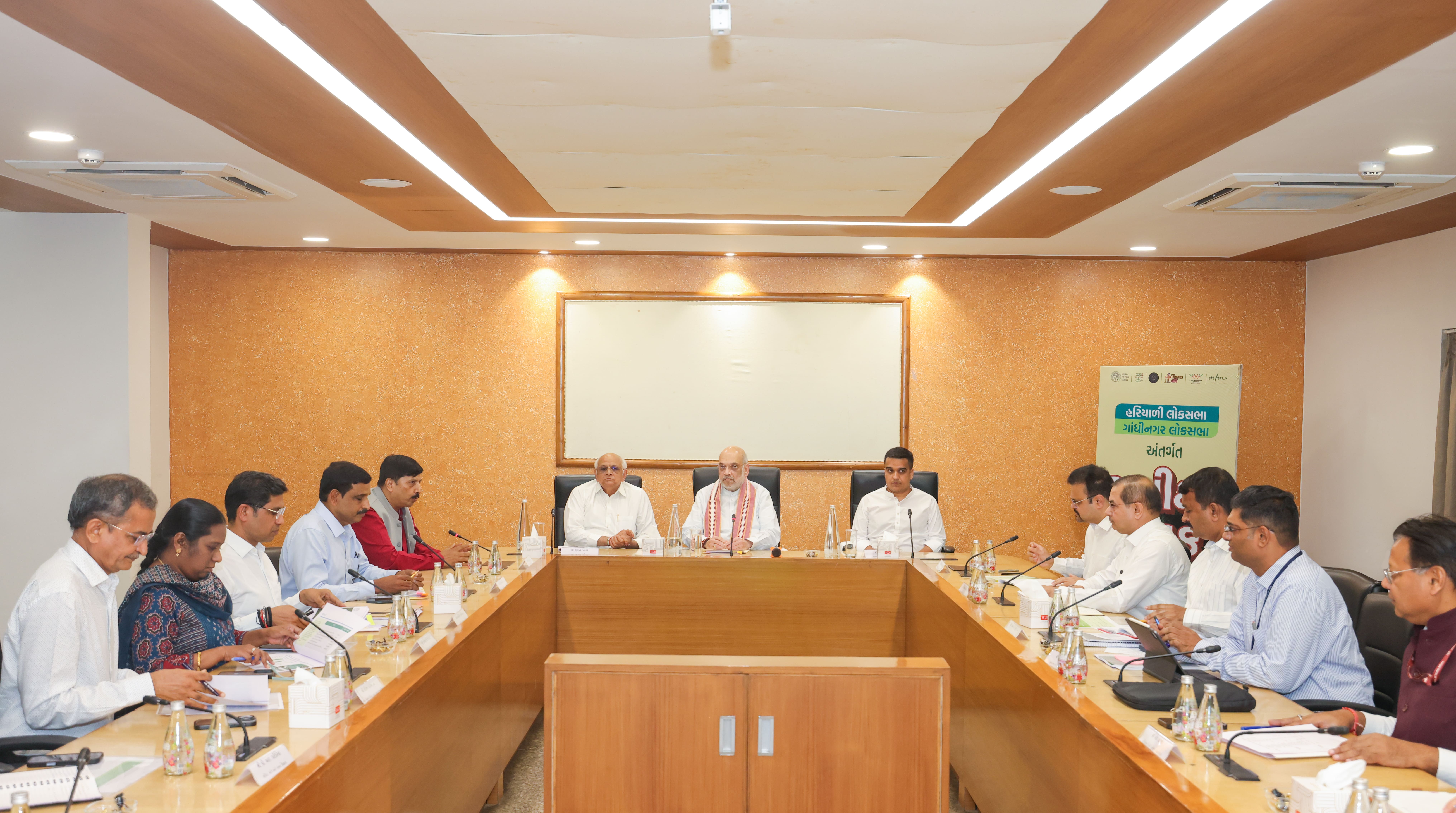 Union Home Minister and Minister of Cooperation Shri Amit Shah chaired meetings in Ahmedabad today to review the progress of mass tree plantation programmes being undertaken under the 'Harit Lok Sabha' campaign