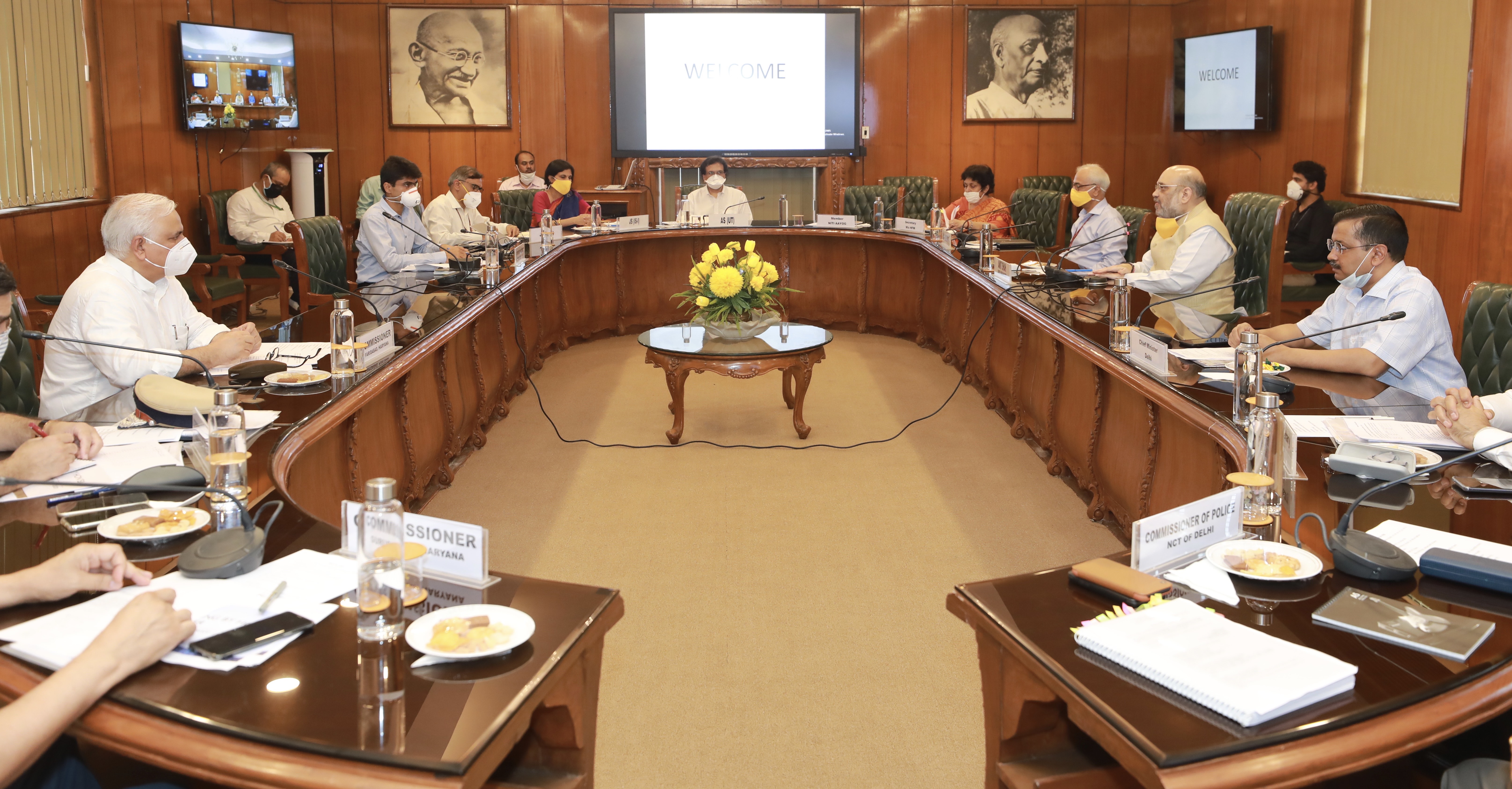 Amit Shah chairing a review meeting