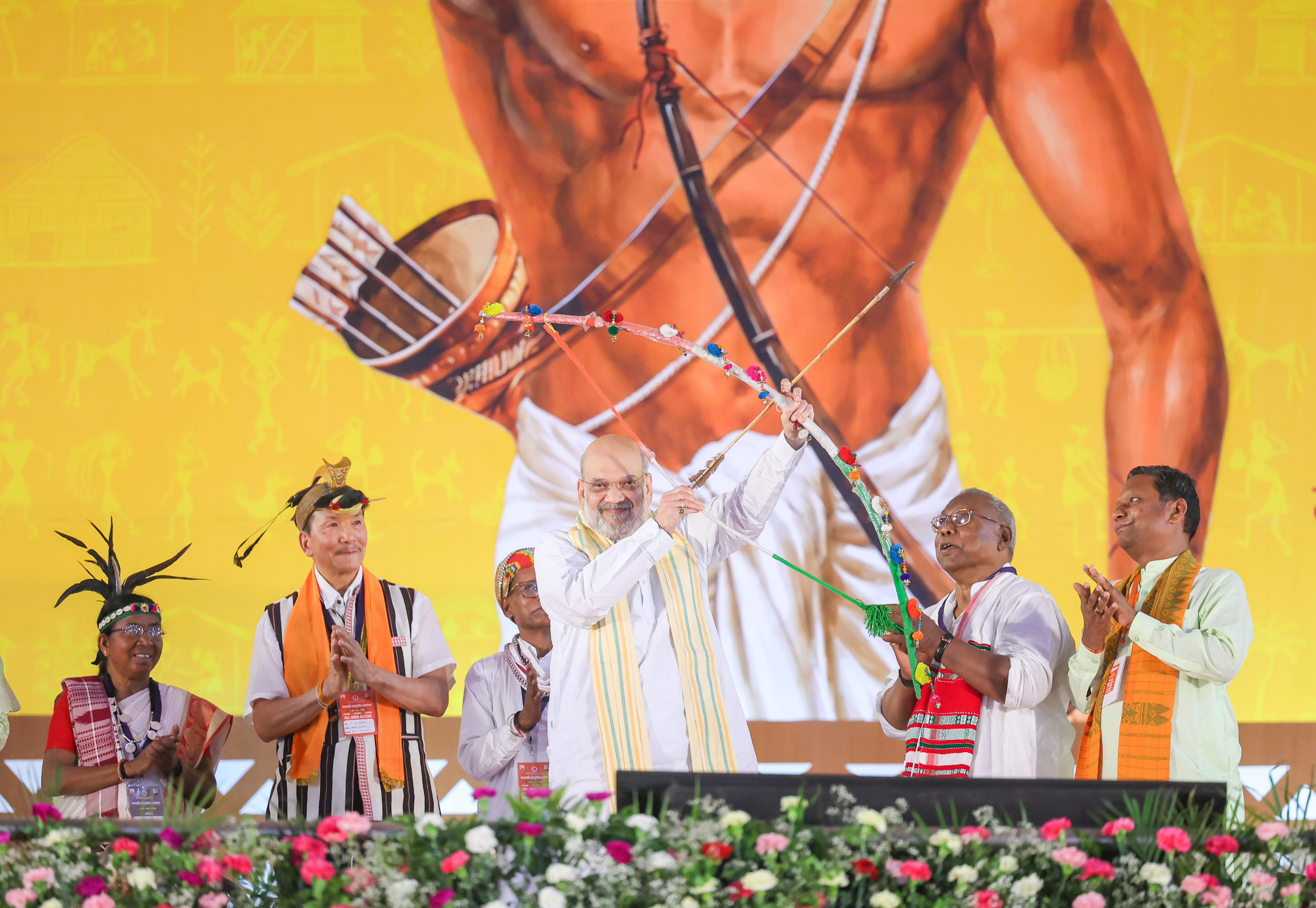 Union Home Minister and Minister of Cooperation, Shri Amit Shah addresses the ‘Janjati Sanskritik Samagam’ organised in New Delhi on the occasion of the 150thbirth anniversary year of Bhagwan Birsa Munda as the Chief Guest