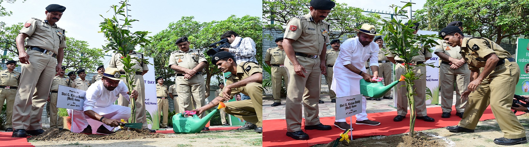 planting a sapling at the BSF Mess premises